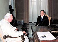 Pope John Paul II and Supreme Knight Carl A. Anderson